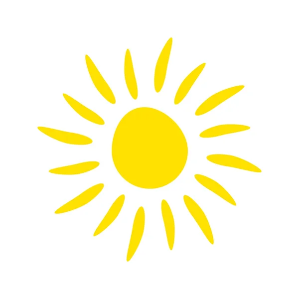 Icône Soleil Illustration Vectorielle Solaire Jaune Isolée Sur Fond Blanc — Image vectorielle