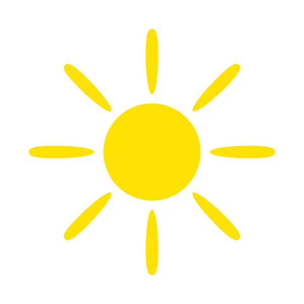 Ícone Solar Ilustração Vetor Solar Amarelo Isolado Fundo Branco — Vetor de Stock
