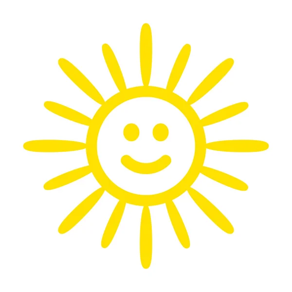 Ícone Solar Ilustração Vetor Solar Amarelo Isolado Fundo Branco —  Vetores de Stock