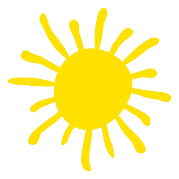 Іконка Сонця Жовте Сонце Векторні Ілюстрації Ізольовані Білому Тлі — стоковий вектор