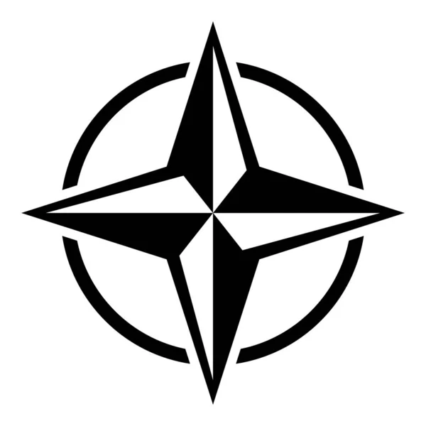 Nato Ikone Kompass Oder Navigationssymbol Vektor Illustration Isoliert Auf Weißem — Stockvektor
