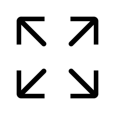 Tam ekran simgesi. Ok izi simgesi. Beyaz arkaplanda izole edilmiş vektör.