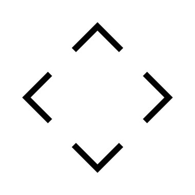 Tam ekran simgesi. Ok izi simgesi. Beyaz arkaplanda izole edilmiş vektör.