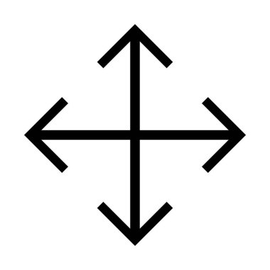 Tam ekran simgesi. Ok izi simgesi. Beyaz arkaplanda izole edilmiş vektör.