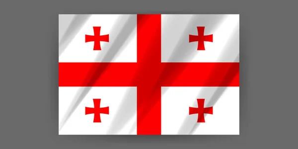 Gürcistan Bayrağı Gölgeli Afiş Arka Plan Vektör Illüstrasyonu Arkaplanda Izole — Stok Vektör