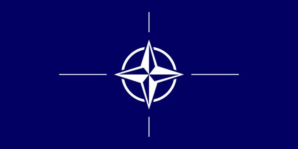 Natos Flagga Fana Kompass Eller Navigation Illustration Vektor Bakgrund — Stock vektor