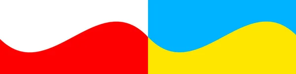 Ukrajinská Vlajka Polská Vlajka Horizontální Prapor Vlajky Pro Design Pozadí — Stockový vektor