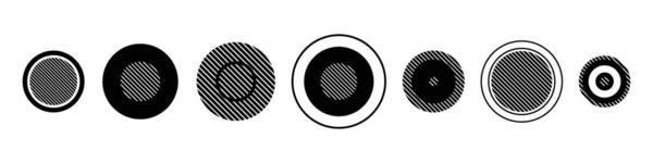 設計のための抽象的な黒い円 白を基調としたモダンなフォルムベクトルイラスト — ストックベクタ