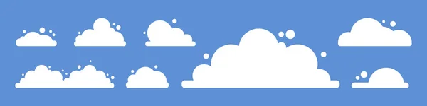 Set Von Cartoon Wolken Symbolen Moderne Flache Symbole Für Design — Stockvektor