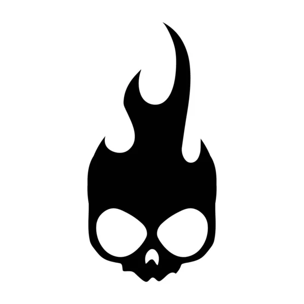 Спалити Череп Вогні Іконки Черепа Готичний Дизайн Друку Комічний Стиль — стоковий вектор