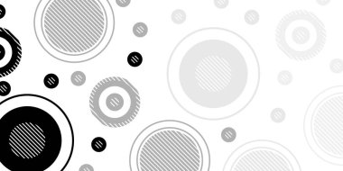 Çember elemanlı modern soyut geometrik arkaplan. Beyaz arka planda daireler çiziyor. Vektör EPS 10