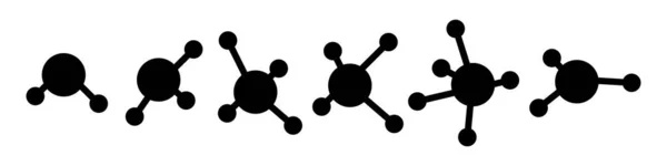 ネットワーク 原子または構造アイコン 白を基調としたベクトルイラスト — ストックベクタ