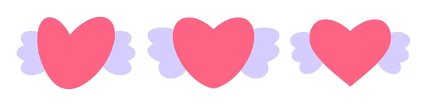 Миле Серце Крилами Символ Любові Турботи Щастя Серце Веб Дизайну — стоковий вектор