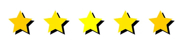 5つ星評価 アプリやウェブサイトの星のアイコン 白地に隔離されたベクトル — ストックベクタ