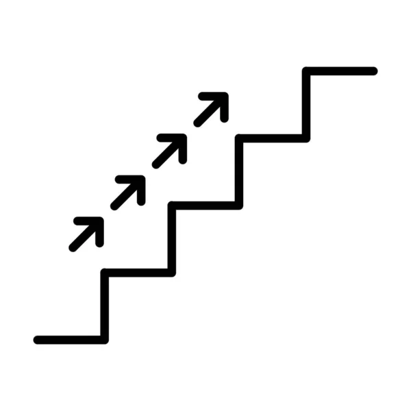 Σκάλες Πάνω Εικονίδιο Σκάλες Επάνω Μαύρο Βέλος Εικονίδιο Διάνυσμα Απομονωμένο — Διανυσματικό Αρχείο