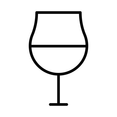 Alkolik kokteyl çizgisi ikonu. Kokteyl bardakları ikonu. Beyaz arkaplanda izole edilmiş vektör.