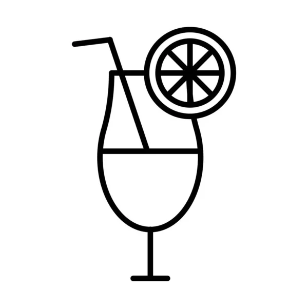 Alkoholos Koktél Vonal Ikon Koktélszemüveg Ikon Fehér Alapon Izolált Vektor — Stock Vector