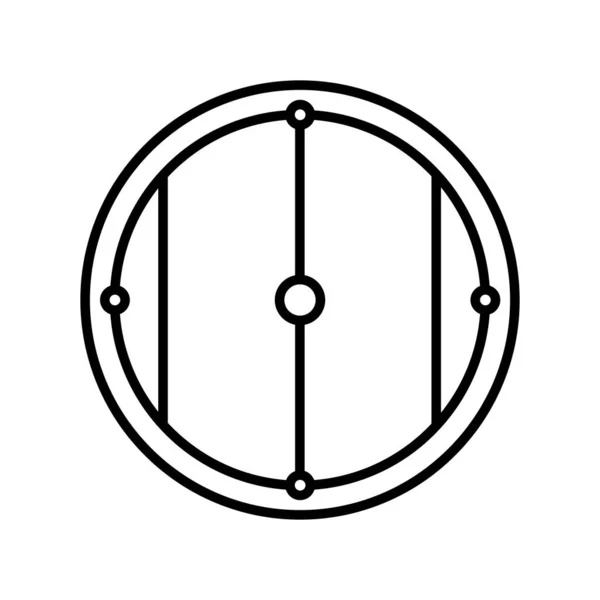 Die Ikone Des Wikingerschutzschildes Schildzeichen Symbol Der Kriegsverteidigung Vektor Isoliert — Stockvektor