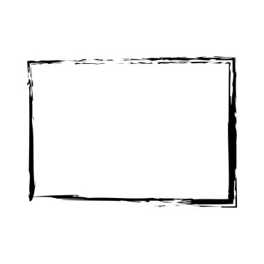 Tasarım için siyah grunge çerçeve. Beyaz arkaplanda izole edilmiş vektör.