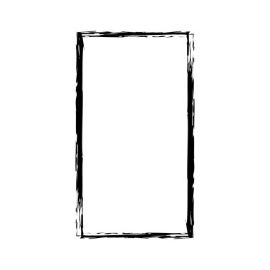 Tasarım için siyah grunge çerçeve. Beyaz arkaplanda izole edilmiş vektör.