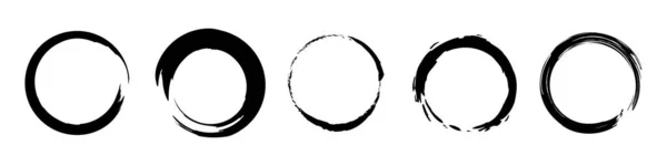 黒い丸みを帯びた形 ブラシストロークフレーム要素 デザインのフレーム 白地に隔離されたベクトル — ストックベクタ