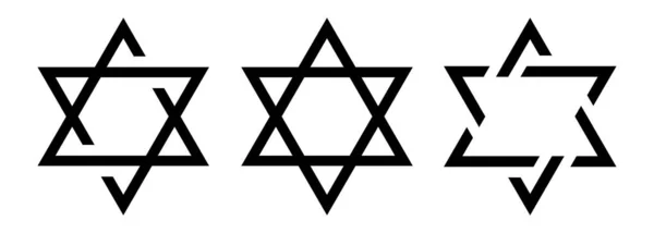 Ikona Davidovy Hvězdy Znamení Judaismu Šestá Hvězda Vektor Izolovaný Bílém — Stockový vektor