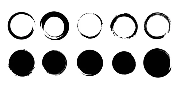 黒い丸みを帯びた形 ブラシストロークフレーム要素 デザインのフレーム 白地に隔離されたベクトル — ストックベクタ