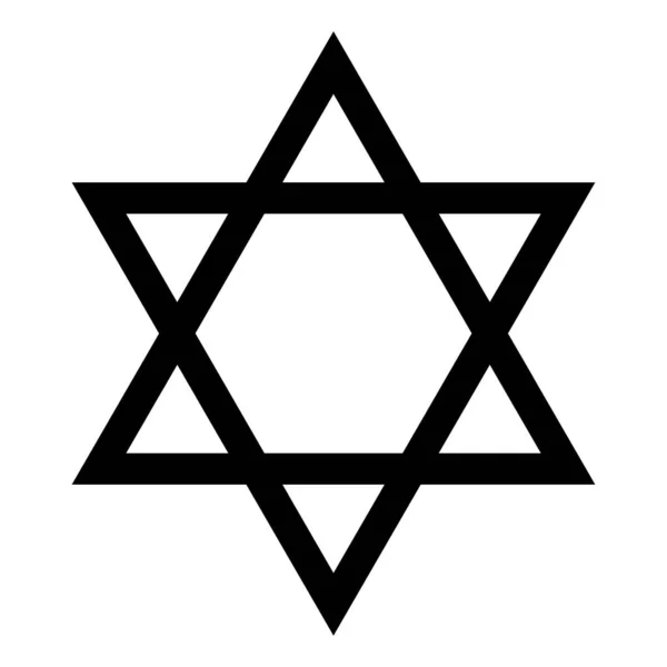 Ícone Estrela David Sinal Judaico Seis Estrelas Pontiagudas Vetor Isolado —  Vetores de Stock