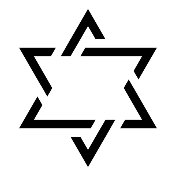 Ícone Estrela David Sinal Judaico Seis Estrelas Pontiagudas Vetor Isolado — Vetor de Stock