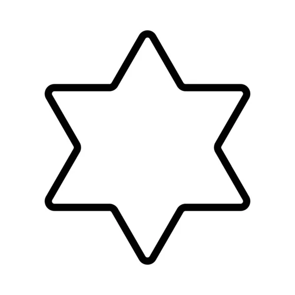 Estrella David Icono Signo Judaísmo Estrella Seis Puntas Vector Aislado — Vector de stock