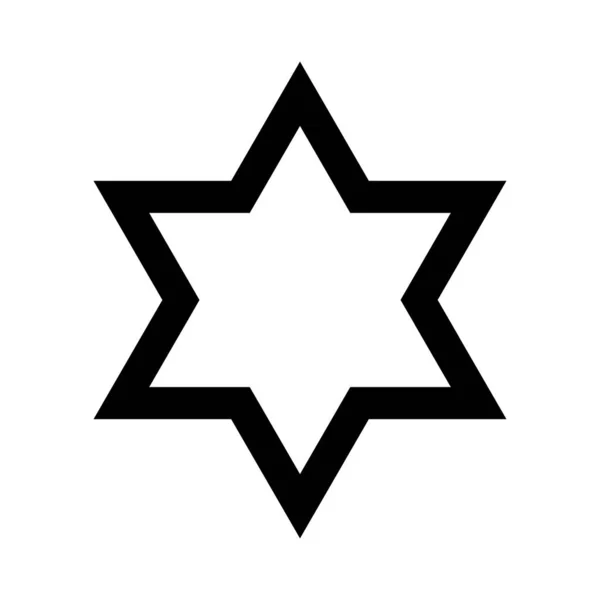 Estrella David Icono Signo Judaísmo Estrella Seis Puntas Vector Aislado — Archivo Imágenes Vectoriales