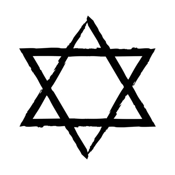 Икона Звезда Давида Знак Иудаизма Шестиконечная Звезда Вектор Изолирован Белом — стоковый вектор
