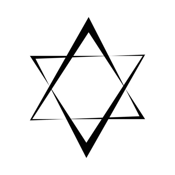 ダビデの星のアイコン ユダヤ教の看板 6つ星 白地に隔離されたベクトル — ストックベクタ
