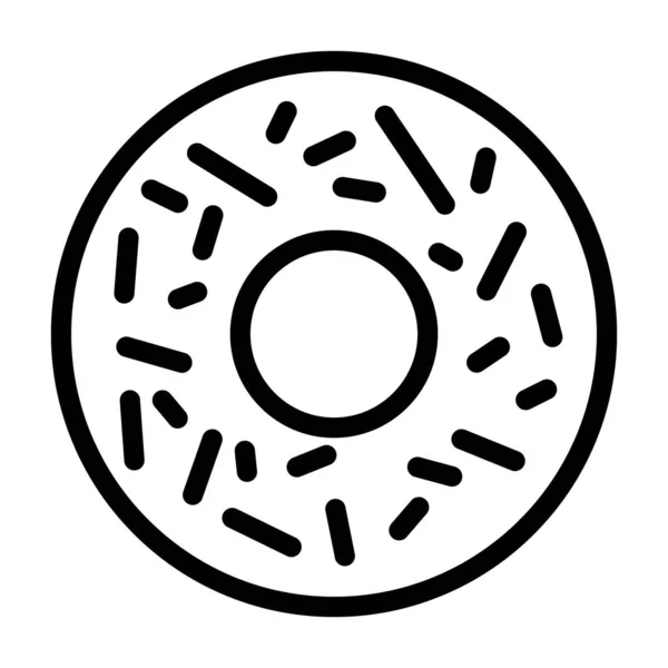 Icône Ligne Donut Délicieuse Illustration Alimentaire Pour Design Vecteur Isolé — Image vectorielle
