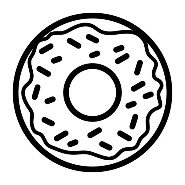 Icono Línea Donut Deliciosa Ilustración Alimentos Para Diseño Vector Aislado — Archivo Imágenes Vectoriales