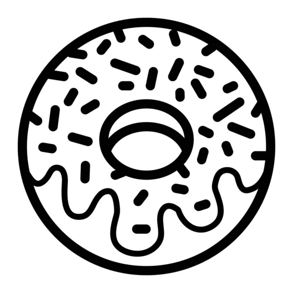 Icône Ligne Donut Délicieuse Illustration Alimentaire Pour Design Vecteur Isolé — Image vectorielle