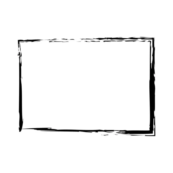 Black Grunge Frame Design Vector Isolated White Background — Stock Vector