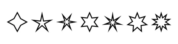Значок Звезды Звезда Спаркл Сет Вектор Изолирован Белом Фоне — стоковый вектор
