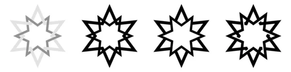 Set Ikon Bintang Abstrak Bentuk Bintang Hitam Sparkle Ditetapkan Vektor - Stok Vektor