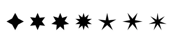 Ikon Bintang Bentuk Bintang Sparkle Ditetapkan Vektor Diisolasi Pada Latar - Stok Vektor