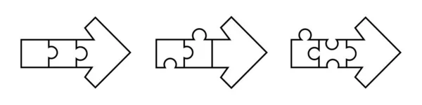 Flèche Puzzle Puzzle Empilé Crée Une Icône Flèche Pour Design — Image vectorielle