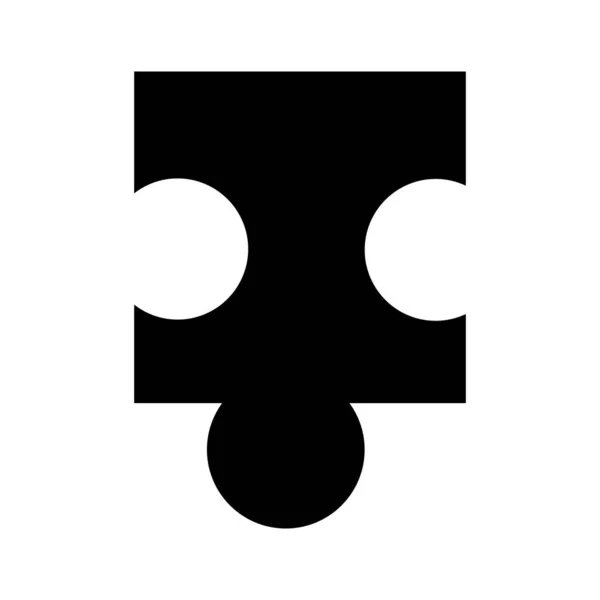 Puzzle Schwarzes Symbol Für Design Flache Illustration Isoliert Auf Weißem — Stockvektor