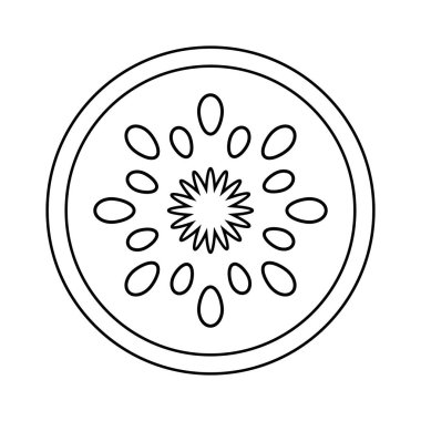 Kivi meyve yassı ikonu. Tasarım için Kivi çizimi beyaz arkaplanda izole edildi. Vektör EPS 10