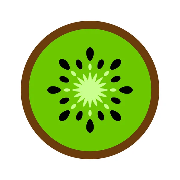 Kiwi Fruit Plat Icône Illustration Kiwi Pour Dessin Isolé Sur — Image vectorielle