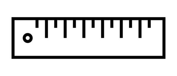 Icône Ligne Règle Vecteur Isolé Sur Fond Blanc — Image vectorielle