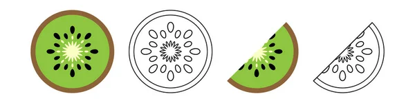 Kiwi Frucht Flach Symbol Kiwi Illustration Für Design Isoliert Auf — Stockvektor