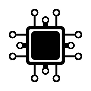 Çip simgesi. Modern çip piktogram. Mobil uygulamalar ve web sitesi tasarımı için son moda sembol. Vektör illüstrasyonu beyaz arkaplanda izole edildi.