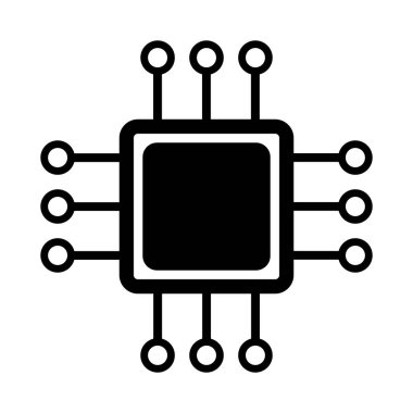 Çip simgesi. Modern çip piktogram. Mobil uygulamalar ve web sitesi tasarımı için son moda sembol. Vektör illüstrasyonu beyaz arkaplanda izole edildi.