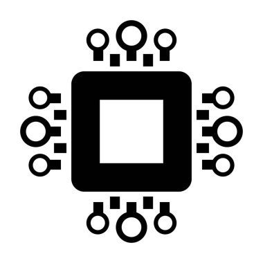 Çip simgesi. Modern çip piktogram. Mobil uygulamalar ve web sitesi tasarımı için son moda sembol. Vektör illüstrasyonu beyaz arkaplanda izole edildi.