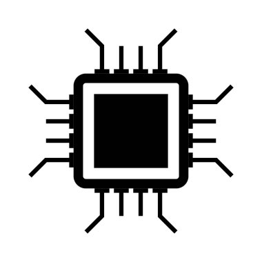 Çip simgesi. Modern çip piktogram. Mobil uygulamalar ve web sitesi tasarımı için son moda sembol. Vektör illüstrasyonu beyaz arkaplanda izole edildi.